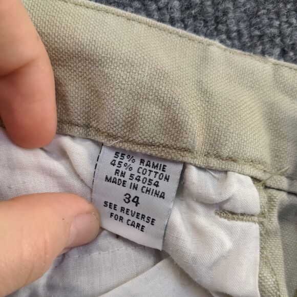 Bugle Boy Men's Cargo Shorts Tan Size 34 Ramie Cotton Blend Pockets - Picture 12 of 12